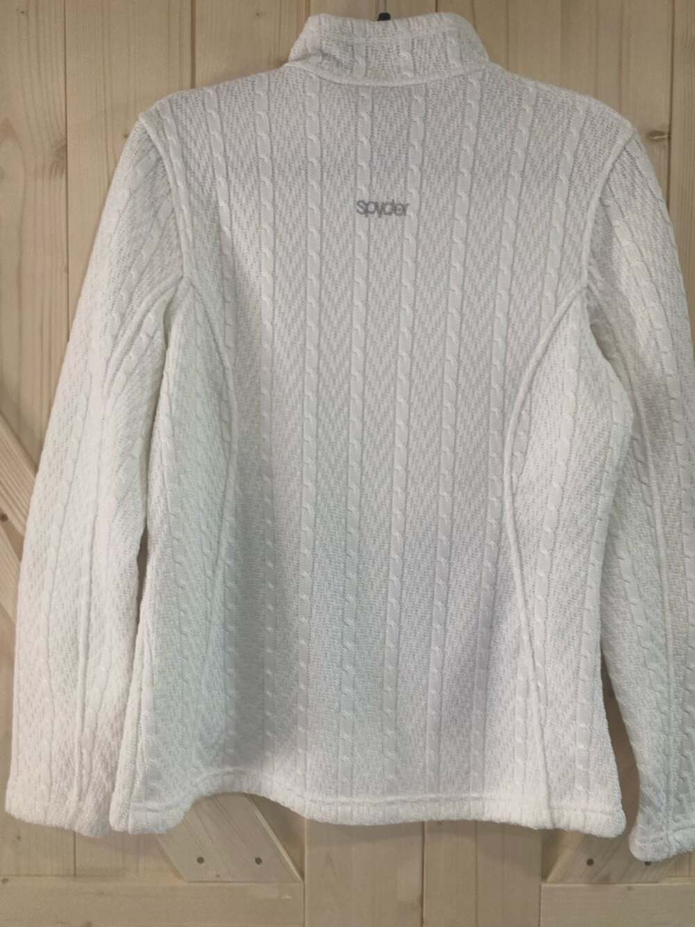Spyder Women's Core Cable Knit Full Zip Sweater Jacket White Size L - Picture 8 of 10